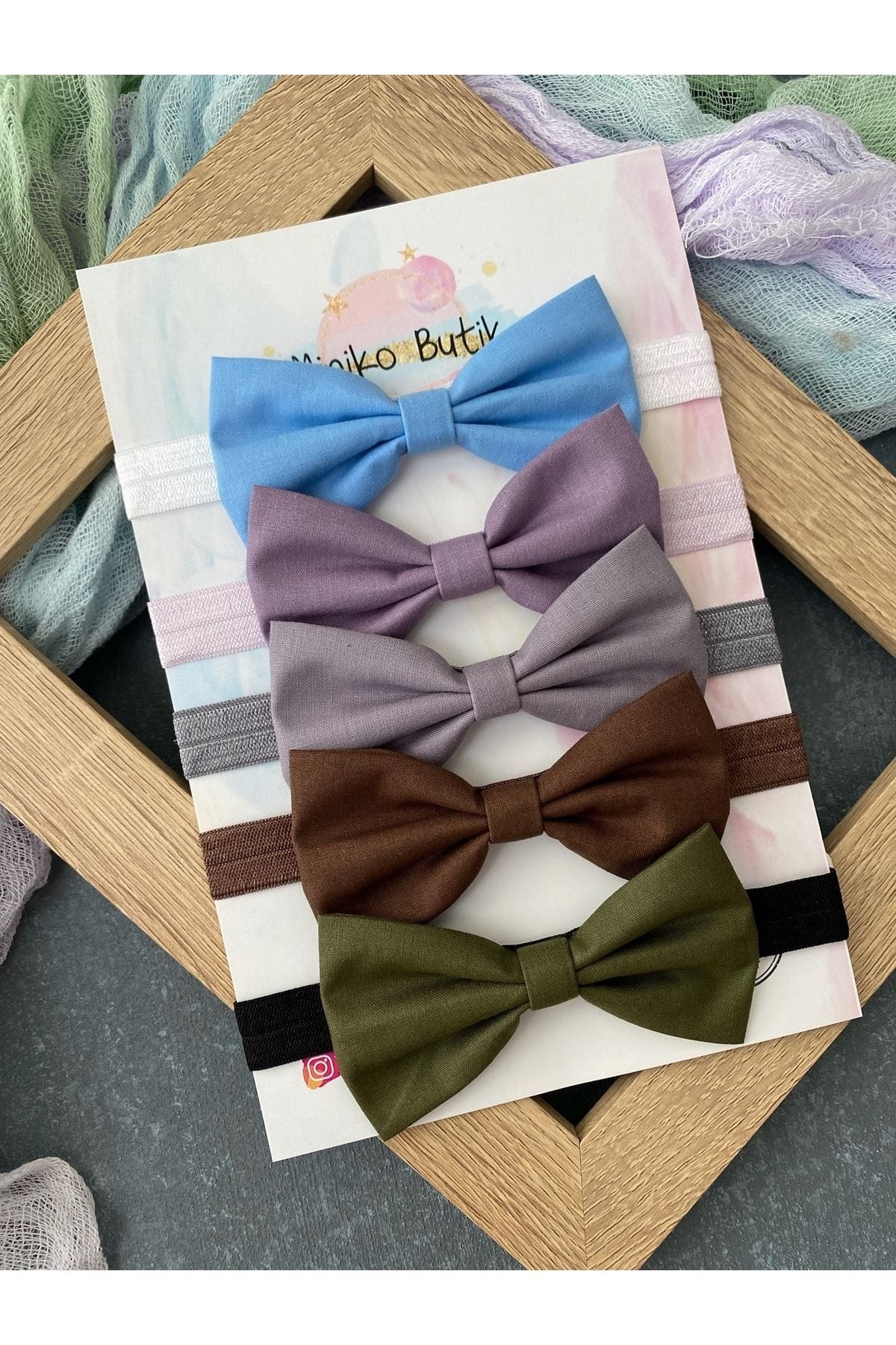 Çocuk Papyon Set 5'li Çok Renkli