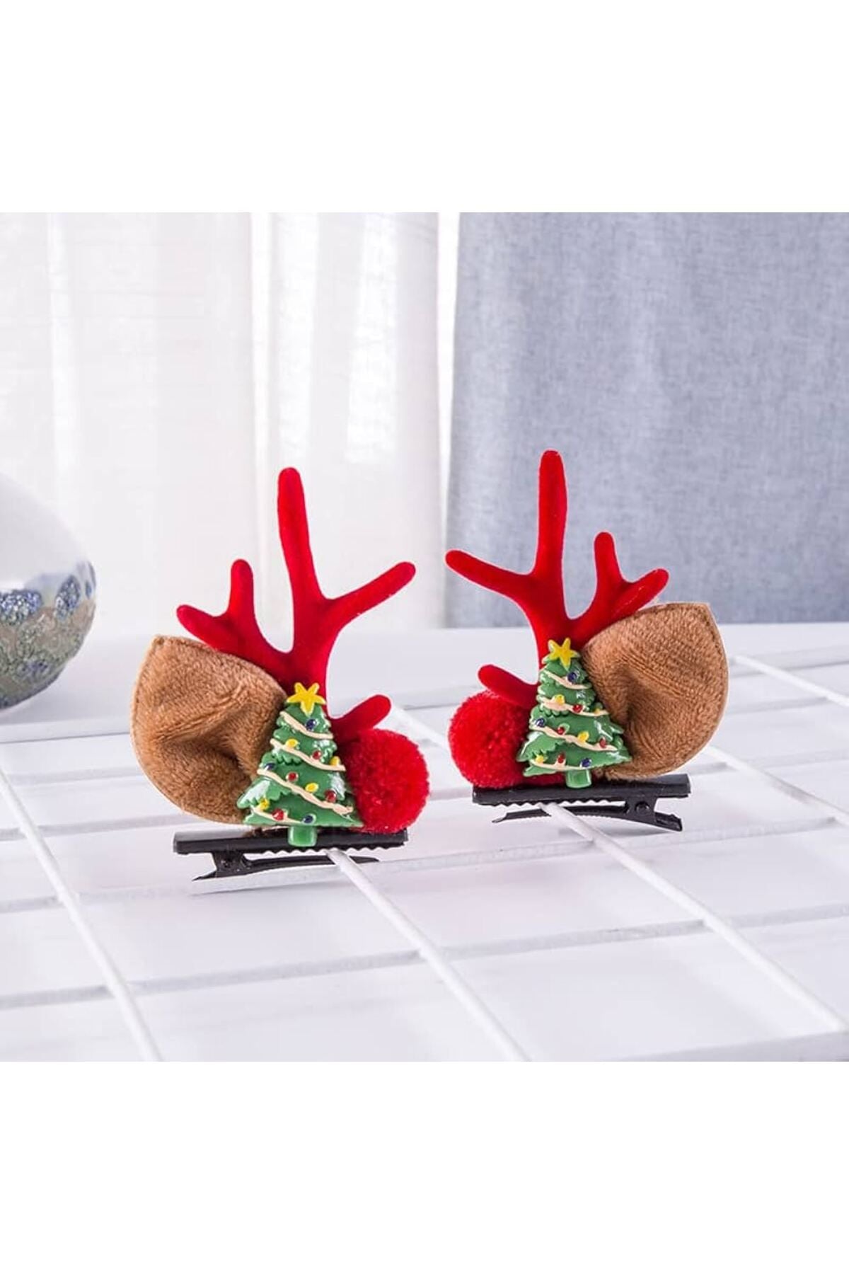 Yılbaşı Noel 1 Çift Klipsli Saç Tokası