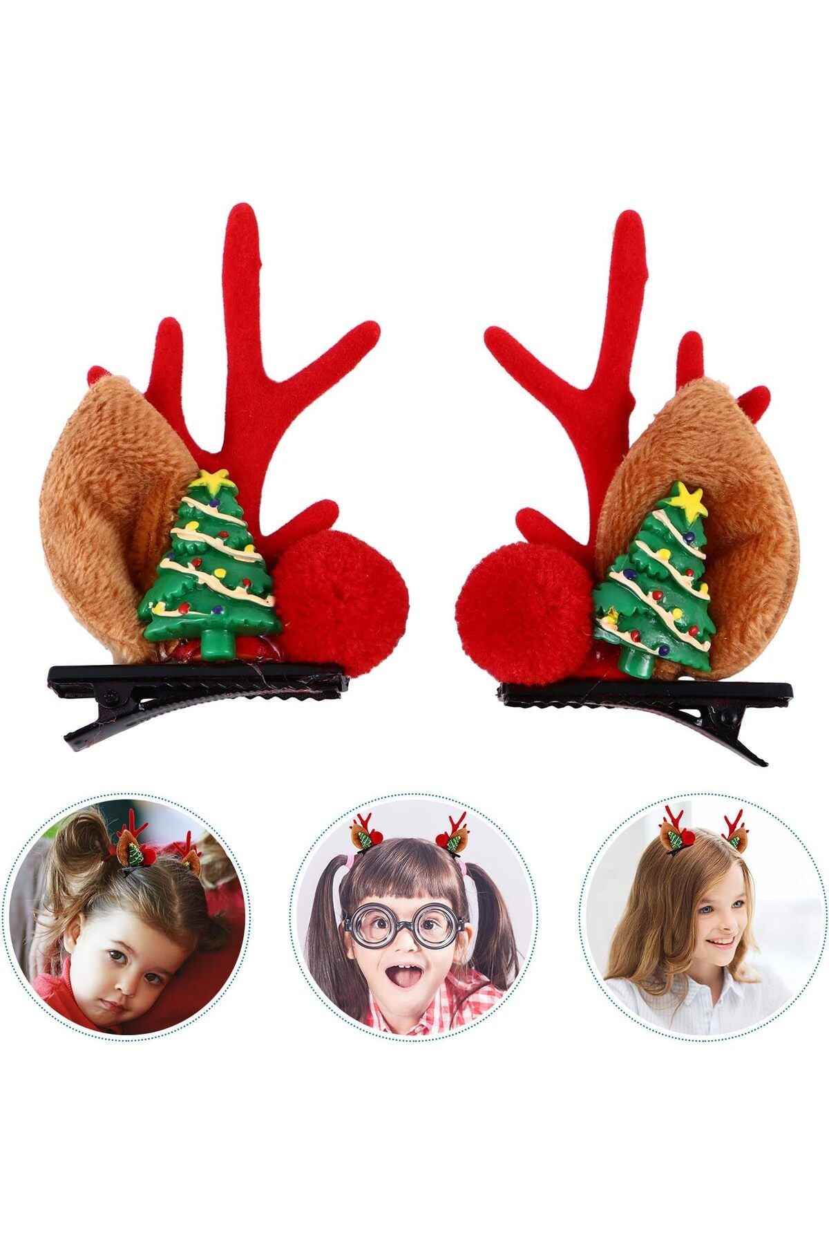 Yılbaşı Noel 1 Çift Klipsli Saç Tokası