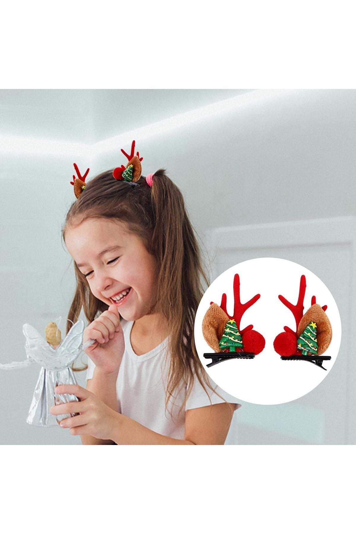 Yılbaşı Noel 1 Çift Klipsli Saç Tokası