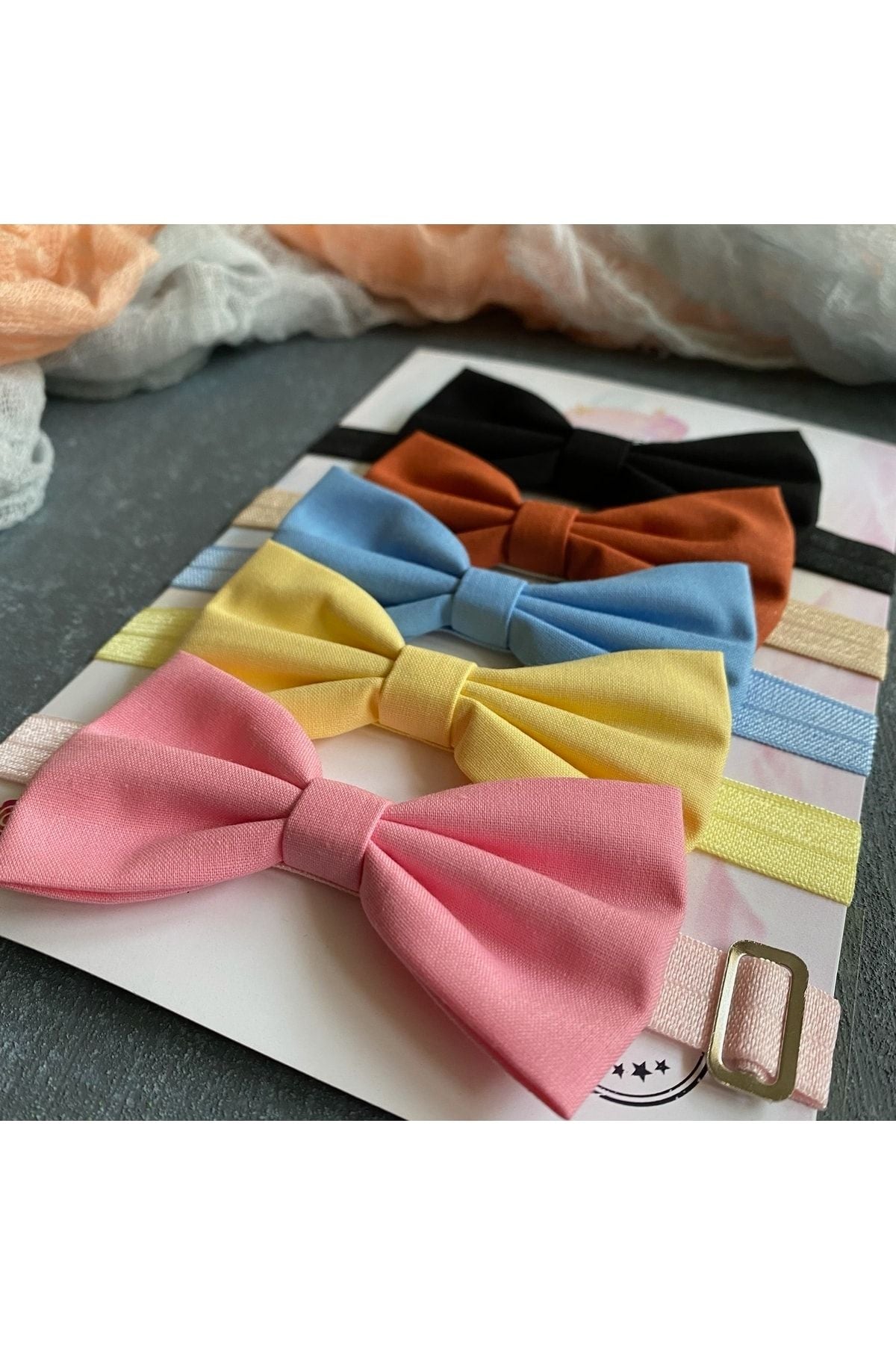 Çocuk Papyon Set 5'li Çok Renkli