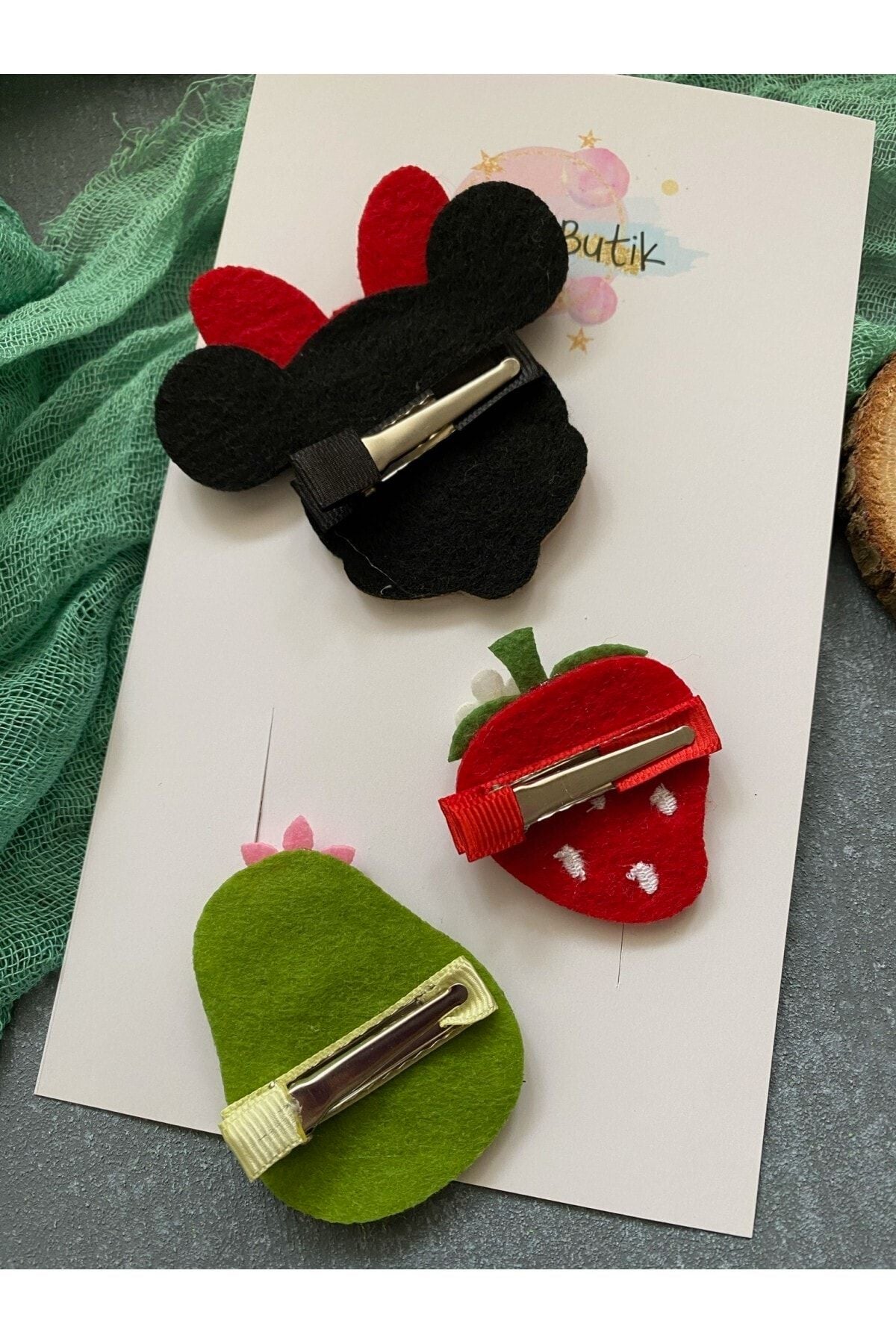 3 Lü Minnie Mouse Çilek Avokado Toka