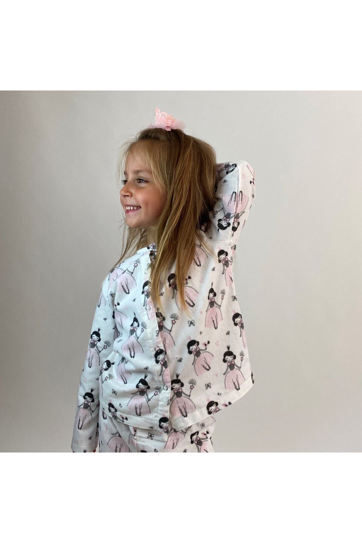 Miniko Butik Peri Kızı Desenli %100 Pamuk Pazen Çocuk Pijama Takımı