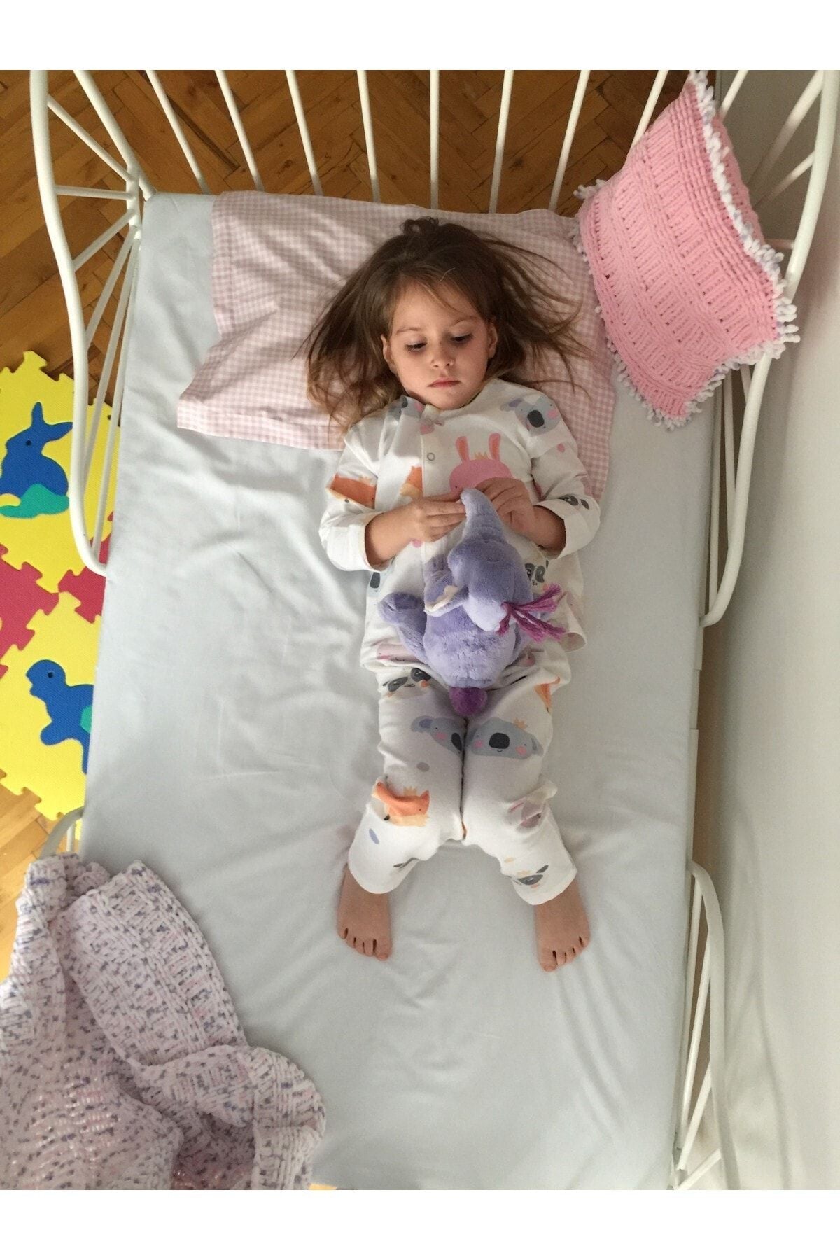 Miniko Butik Çılgın Orman Desenli %100 Pamuk Pazen Pijama Takımı