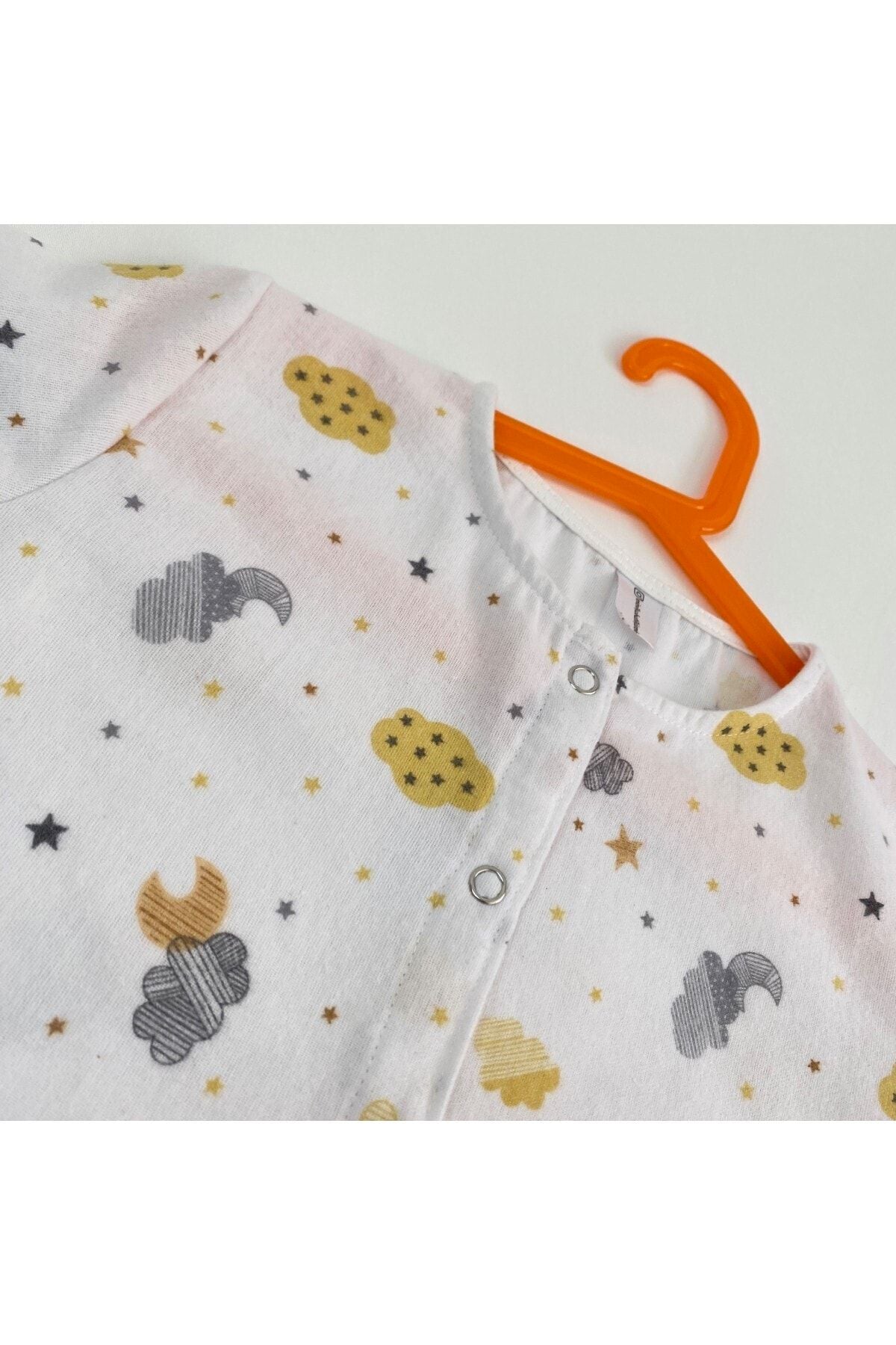 Miniko Butik Bulut Desenli %100 Pamuk Pazen Çocuk Pijama Takımı