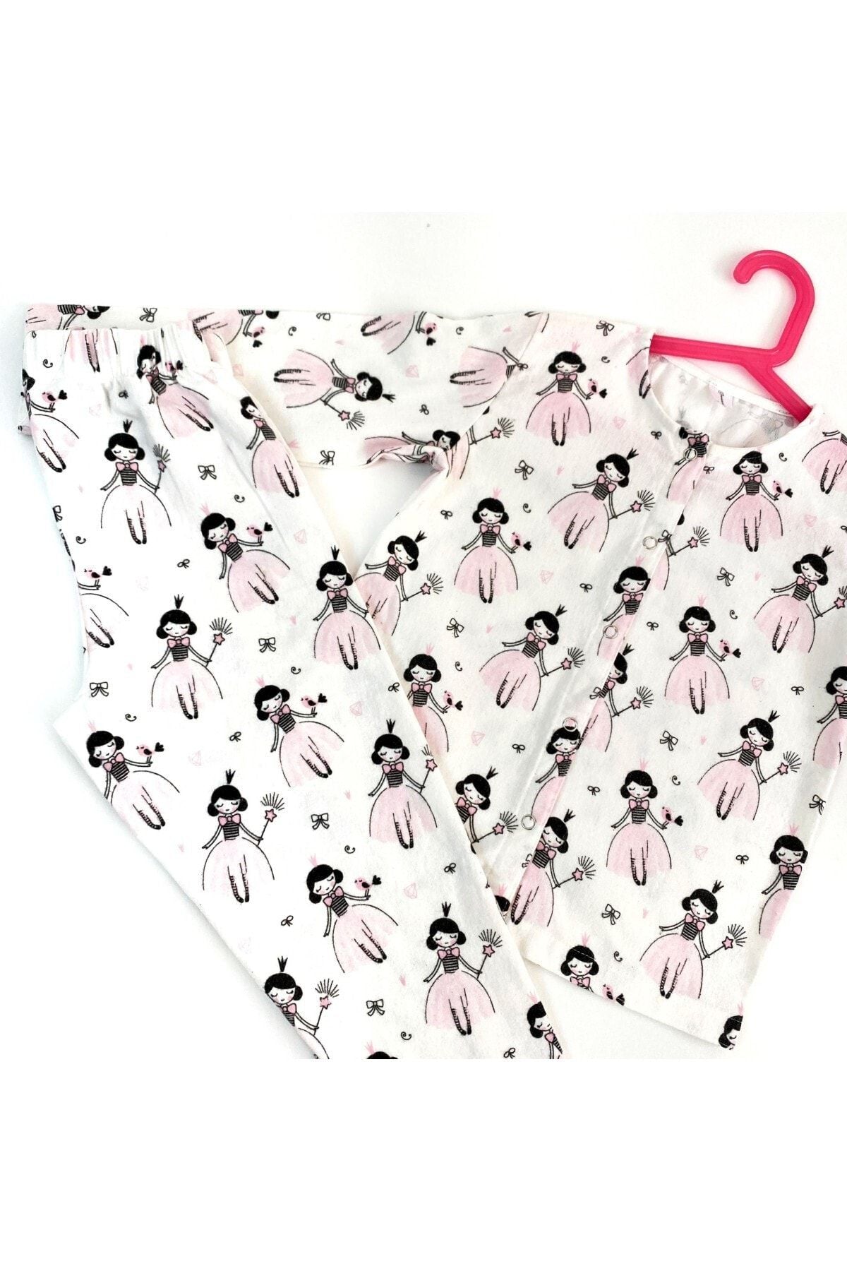 Miniko Butik Peri Kızı Desenli %100 Pamuk Pazen Çocuk Pijama Takımı