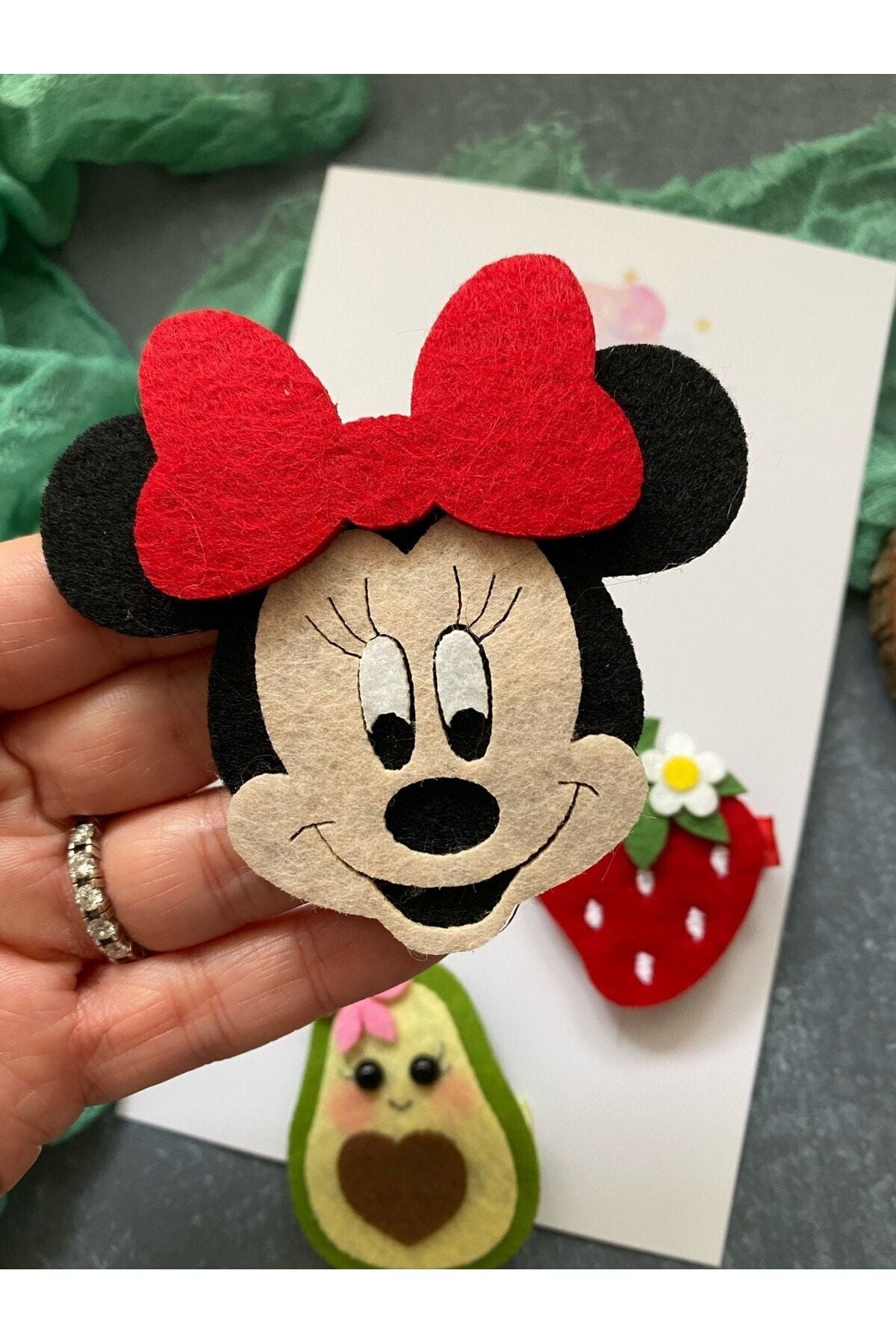 3 Lü Minnie Mouse Çilek Avokado Toka