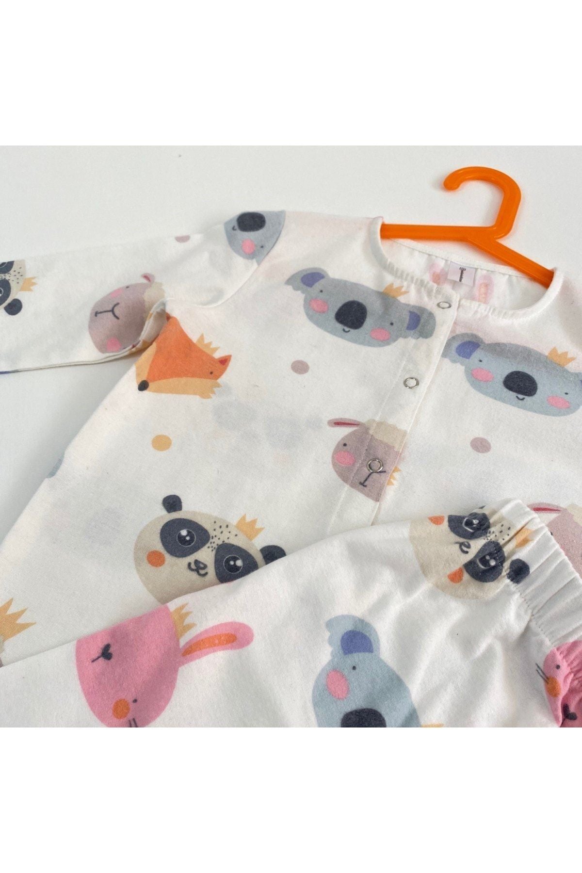 Miniko Butik Çılgın Orman Desenli %100 Pamuk Pazen Pijama Takımı